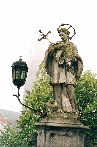 Bruges, Pont Saint-Jean-Népomucène et Tour de Notre-Dame